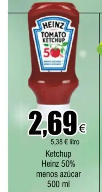 FROIZ Ketchup Heinz 50% Menos Azúcar 500ml oferta