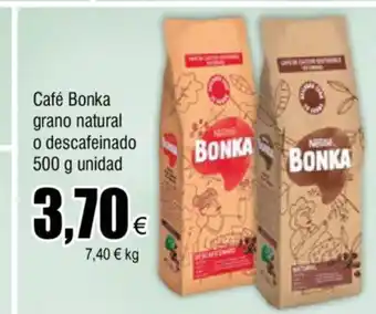 FROIZ Café Bonka Grano Natural o Descafeinado 500g Unidad oferta
