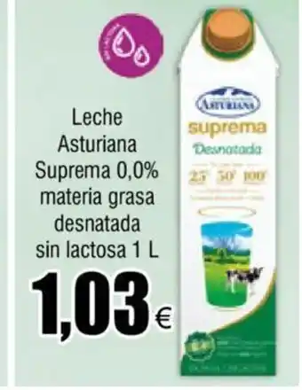 FROIZ Leche Asturiana Suprema 0.0% Materia Grasa Desnatada Sin Lactosa 1L oferta