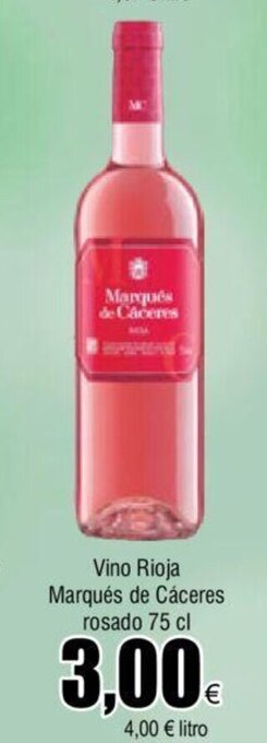 FROIZ Vino Rioja Marqués de Cáceres Rosado 75cl oferta