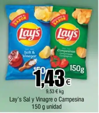 FROIZ Lay's Sal Y Vinagre o Campesina 150g Unidad oferta