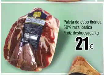 FROIZ Paleta De Cebo Ibérica 50% Raza Iberica Froiz Deshuesada Kg oferta