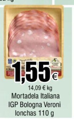 FROIZ Mortadela Italiana IGP Bologna Veroni Lonchas 110g oferta
