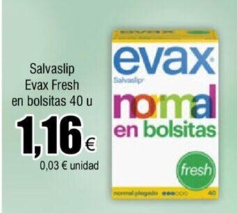 FROIZ Salvaslip Evax Fresh en Bolsitas 40u oferta