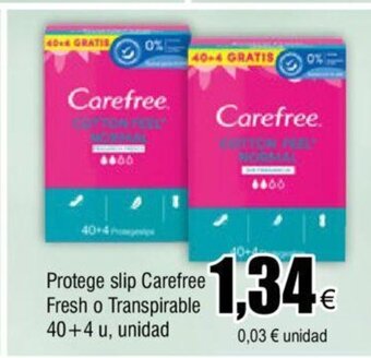 FROIZ Protege Slip Carefree Fresh o Transpirable 40+4u, Unidad oferta