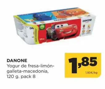 Alimerka Danone Yogur De Fresa-Limón-Galleta-Macedonia, 120g. Pack 8 oferta