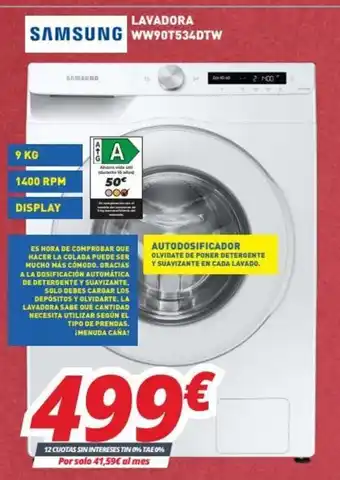 Mi electro Lavadora WW90T534DTW oferta