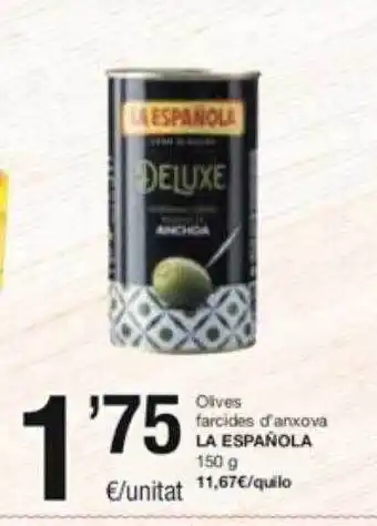 SPAR Fragadis Olives farcides d'anxova la española oferta