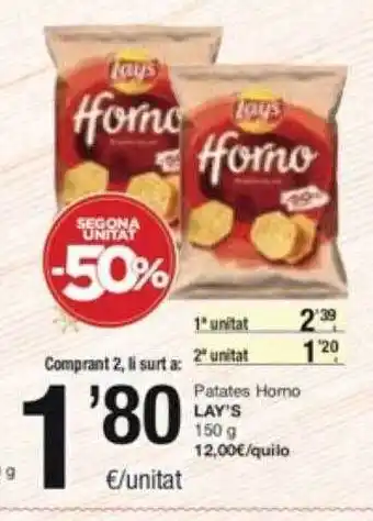 SPAR Fragadis Segona unitat -50% patates horno lay's oferta