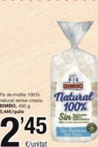 SPAR Fragadis Pa de motlle 100% natural sense crosta bimbo oferta