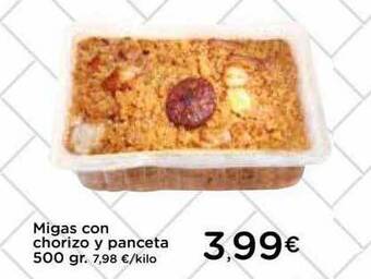 Proxi Migas con chorizo y panceta oferta