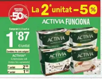 SPAR Fragadis Segona unitat -50% activia cremosos oferta