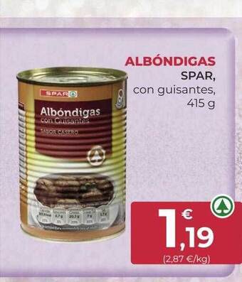 SPAR Gran Canaria Albóndigas spar con guisantes oferta