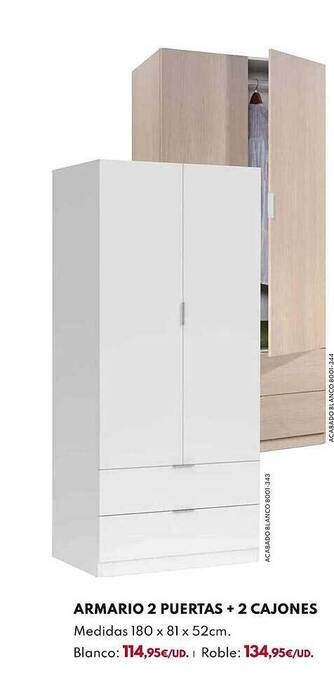 BricoCentro Armario 2 puertas + 2 cajones oferta