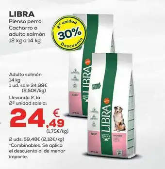 Kiwoko 2a unidad 30% descuento libra pienso perro cachorro o adulto salmón oferta