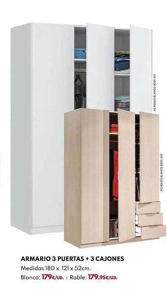 BricoCentro Armario 3 puertas + 3 cajones oferta