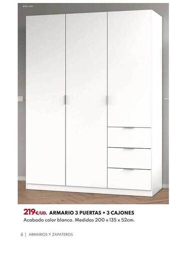 BricoCentro Armario 3 puertas + 3 cajones oferta