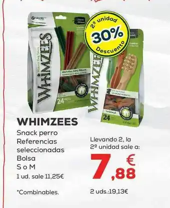 Kiwoko 2a unidad 30% descuento whimzees snack perro referencias seleccionadas bolsa s o m oferta