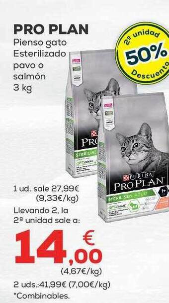 Kiwoko Pro plan pienso gato esterilizado pavo o salmón oferta