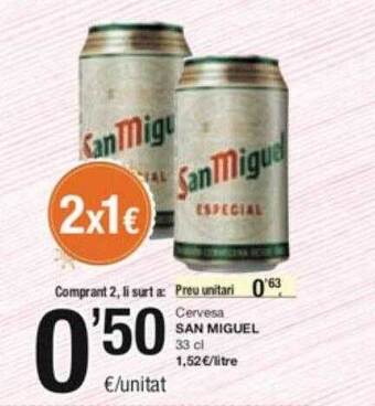 SPAR Fragadis Cervesa san miguel oferta