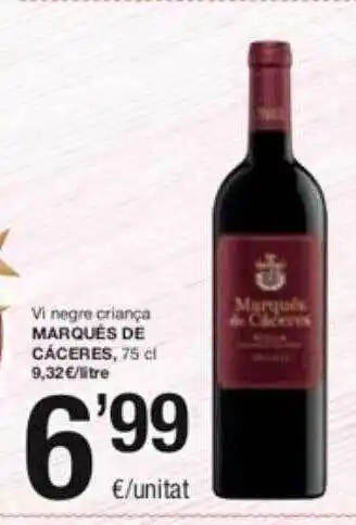 SPAR Fragadis Vi negre criança marqués de cáceres oferta