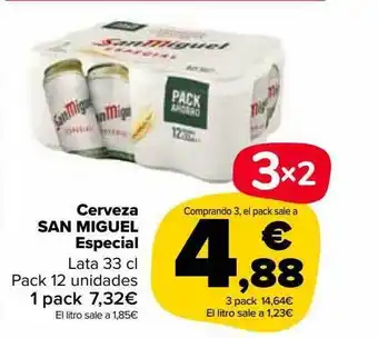 Carrefour Market Cerveza san miguel especial lata pack 12 oferta