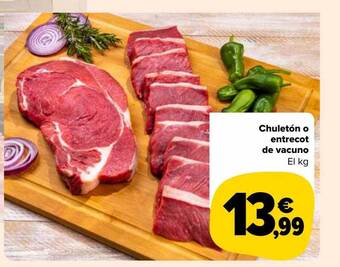 Carrefour Market Chuletón o entrecot de vacuno el kg oferta