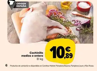 Carrefour Market Cochinillo medios o entero el kg oferta