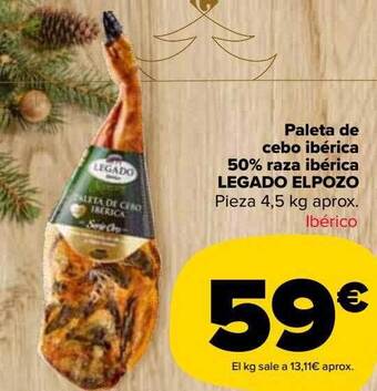 Carrefour Market Paleta de cebo ibérica 50% raza ibérica legado elpozo oferta