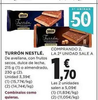 El Corte Inglés 2a unidad -50% turrón nestlé oferta