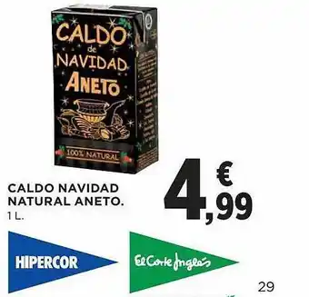 El Corte Inglés Caldo navidad natural aneto oferta