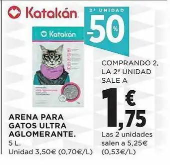 El Corte Inglés 2a unidad -50% arena para gatos ultra aglomerante oferta