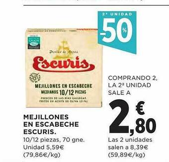 El Corte Inglés 2a unidad -50% mejillones en escabeche escuris oferta