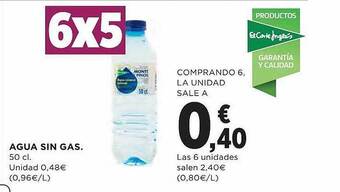El Corte Inglés Agua sin gas oferta