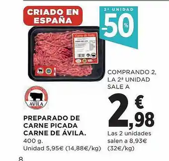 El Corte Inglés 2a unidad -50% preparado de carne picada carne de ávila oferta