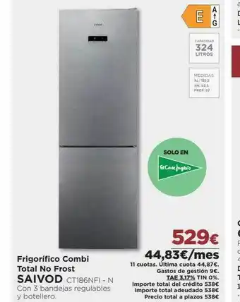 El Corte Inglés Frigorífico combi total no frost saivod oferta