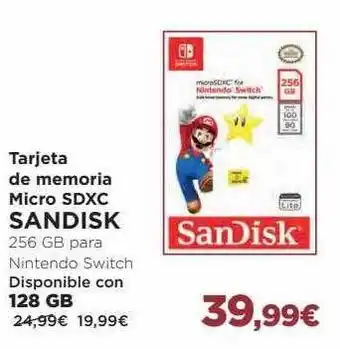El Corte Inglés Tarjeta de memoria micro sdxc sandisk oferta
