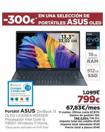 El Corte Inglés Portátil asus oferta