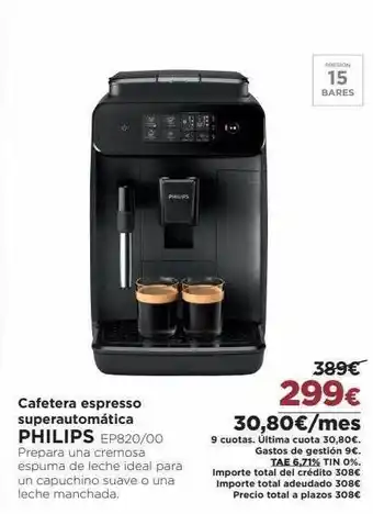 El Corte Inglés Cafetera espresso superautomática philips oferta