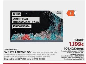 El Corte Inglés Televisor led we.by loewe 55 oferta