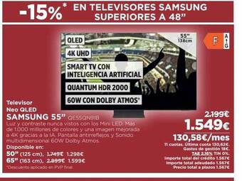 El Corte Inglés Televisor neo qled samsung 55 oferta