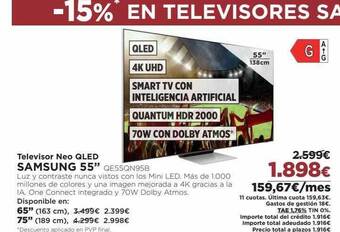 El Corte Inglés Televisor neo qled samsung 55 oferta