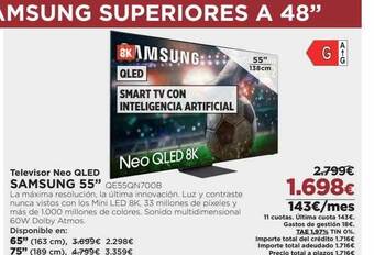El Corte Inglés Televisor neo qled samsung 55 oferta
