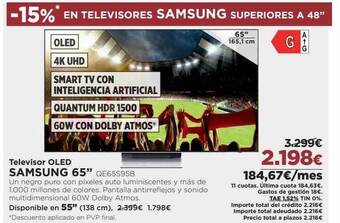 El Corte Inglés Televisor oled samsung 65 oferta