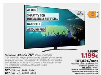El Corte Inglés Televisor led lg 75 oferta
