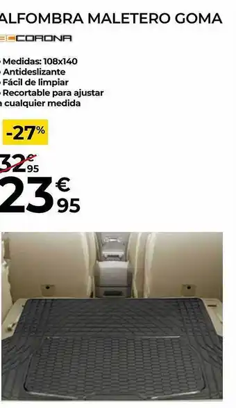 Alfombra maletero goma corona