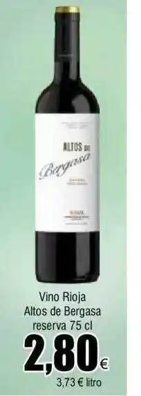 FROIZ Vino rioja atlos de bergasa reserva oferta
