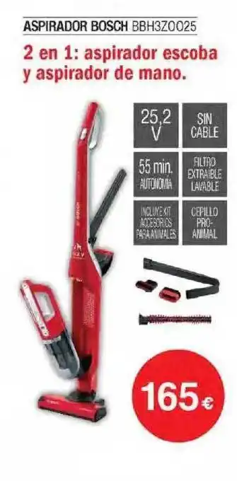 Milar Aspirador bosch bbh3z0025 oferta