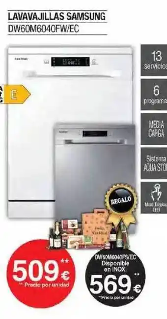 Milar Lavavajillas samsung dw60m6040fw ec oferta