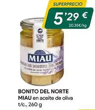 Masymas Bonito del norte miau en aceite de oliva oferta